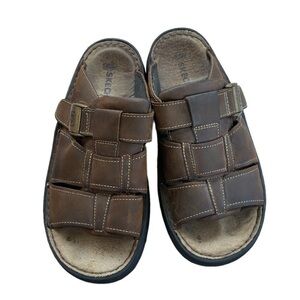 Skechers x Vintage Leather Open Toe Fisherman Sandals